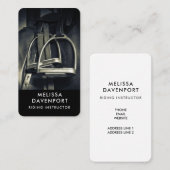 Carte De Visite Élégant bâton d'argent sur selle d'équitation angl (Devant / Derrière)