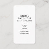 Carte De Visite Élégant bâton d'argent sur selle d'équitation angl (Dos)