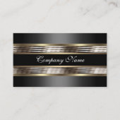 Carte De Visite Elégant Beige Argent Chrome Métal Noir (Devant)