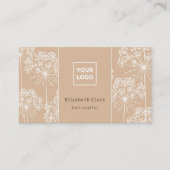 Carte De Visite Elegant Beige Botanical Hair Stylist  (Devant)