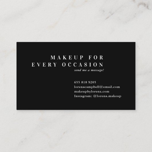 Carte De Visite Élégant beige clair chic feuille or marbre minimum (Dos)