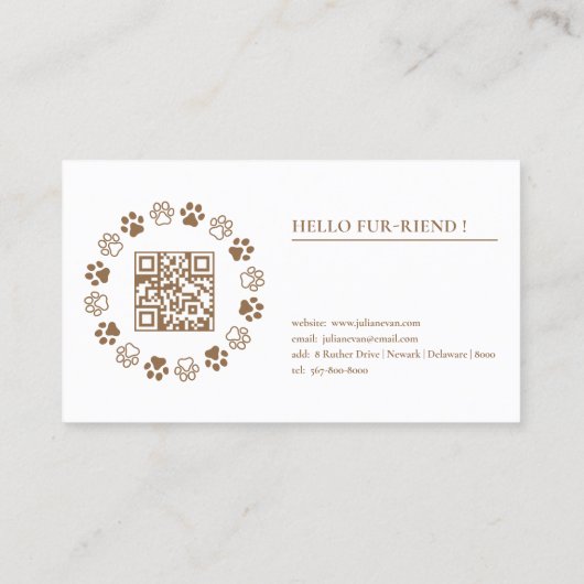 Carte De Visite Élégant Beige Cute Pet Influencer médias sociaux (Dos)