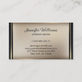 Carte De Visite Elégant Beige Et Noir (Dos)