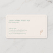 Carte De Visite Elegant Beige Green Framed Florist (Dos)