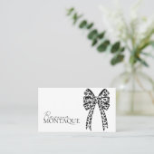 Carte De Visite Elegant Big Black Leopard Bow Custom Chic (Debout devant)