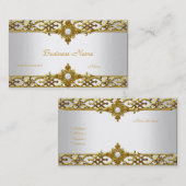 Carte De Visite Élégant bijou de perle de finition or (Devant / Derrière)