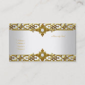 Carte De Visite Élégant bijou de perle de finition or (Dos)