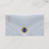 Carte De Visite Élégant bijou Diamant d'Argent Bleu (Dos)