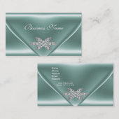 Carte De Visite Élégant bijou diamant d'argent vert Mint (Devant / Derrière)