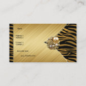 Carte de visite Elegant Bijou d'or Animal noir (Dos)