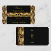 Carte De Visite Élégant bijou Leopard Noir Or (Devant / Derrière)