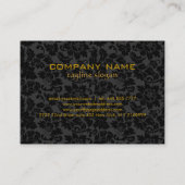 Carte De Visite Elegant Black And Gold Floral Damas (Dos)