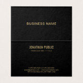 Carte De Visite Elegant Black And Gold Trendy Template Folded (Intérieur déplié)