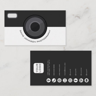 Carte De Visite Elegant Black and White Photographer Business Card