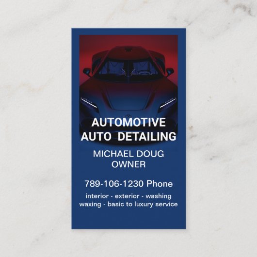 Carte De Visite Élégant Black Blue Mobile Auto Lavage de voiture D (Devant)