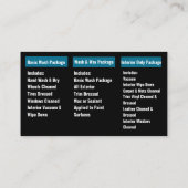 Carte De Visite Élégant Black Blue Mobile Auto Lavage de voiture D (Dos)