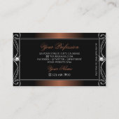 Carte De Visite Elégant Black Brown Ornate Bijoux Éparkle élégant (Dos)