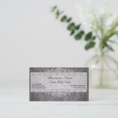 Carte de visite élégant Black Damask (Debout devant)