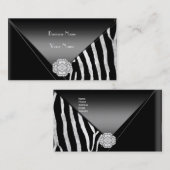 Carte de visite Elegant Black Diamond Jewel (Devant / Derrière)