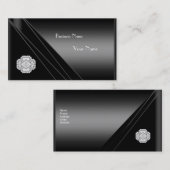 Carte de visite Elegant Black Diamond Jewel (Devant / Derrière)