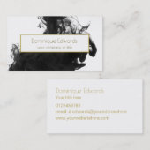 Carte De Visite Élégant Black Enk Custom Gold Professionnel (Devant / Derrière)