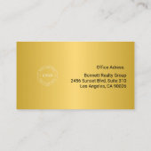Carte De Visite Elegant Black & Gold (Dos)