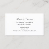 Carte De Visite Élégant Black Gold Division Logo Conseiller financ (Dos)