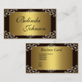 Carte de visite Elegant Black Gold Elite (Devant / Derrière)