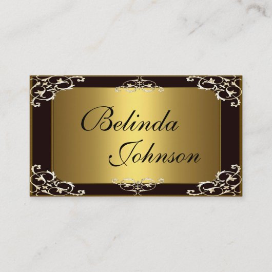 Carte de visite Elegant Black Gold Elite (Devant)