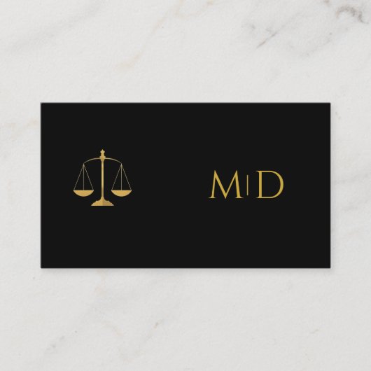 Carte De Visite Elegant Black & Gold Lawyer   (Devant)