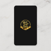 Carte De Visite Elegant Black Gold LinkedIn QR Code (Dos)