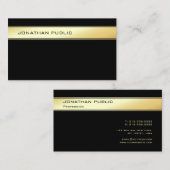 Carte De Visite Elégant Black Gold Moderne Simple Professionnel (Devant / Derrière)