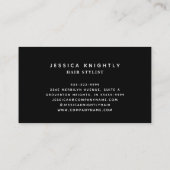 Carte De Visite Elegant Black Gold Monogram Script Initials (Dos)