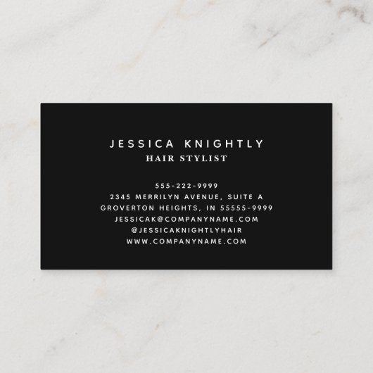 Carte De Visite Elegant Black Gold Monogram Script Initials (Dos)