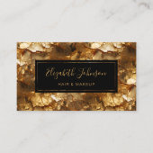 Carte De Visite Elégant Black Gold Parties scintillant de l'or noi (Devant)