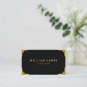 Carte De Visite Élégant Black & Gold Professional Minimal (Debout devant)