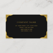 Carte De Visite Élégant Black & Gold Professional Minimal (Dos)