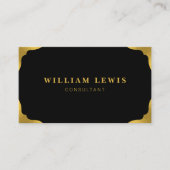 Carte De Visite Élégant Black & Gold Professional Minimal (Devant)