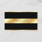Carte De Visite Elegant Black & Gold Template Professional Modern (Devant)