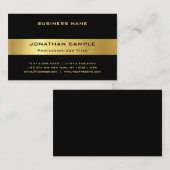Carte De Visite Elégant Black Gold tendance Modèle moderne luxe mo (Devant / Derrière)