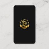Carte De Visite Elegant Black Gold WhatsApp QR Code (Dos)