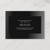 Carte De Visite Élégant Black Grey Pink Directeur exécutif (Dos)