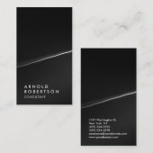 Carte de visite élégant Black Grey tendance consul (Devant / Derrière)