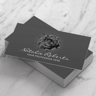 Carte De Visite Elégant Black Lotus Flower Beauté Salon & SPA
