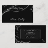 Carte De Visite Elegant Black Marble Luxury Business Card (Devant / Derrière)