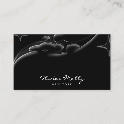 Carte De Visite Elegant Black Marble Luxury Business Card (Devant)