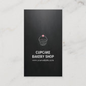 Carte De Visite Élégant Black Pink Cupcake Sweet Bakery Boutique (Devant)