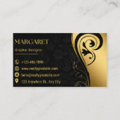 Carte De Visite Elegant Black Professional Business Card (Dos)