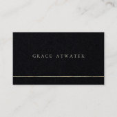Carte De Visite Élégant Black Professional Gold Stripe (Devant)
