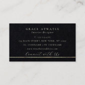 Carte De Visite Élégant Black Professional Gold Stripe (Dos)